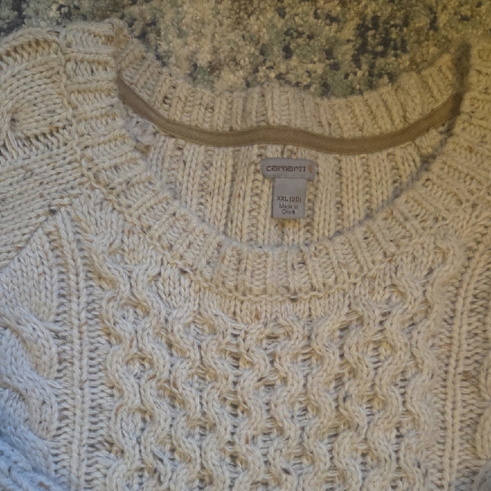 🤎🤎 Carhartt Cream Cable Knit Sweater - Picture 2 of 7
